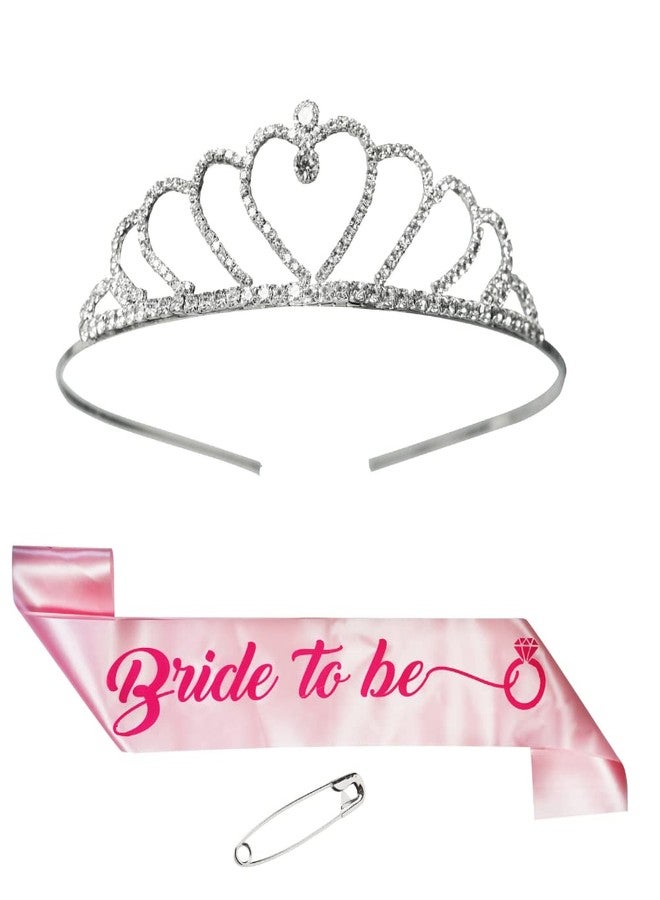 Decofy 6 Pc Bride to Be Decoration set | Bride to Sash Pink with Heart Crwn & Groom to Be Black Sash With King Crown | Bachloratte & Spinsters Party Combo - Image 2